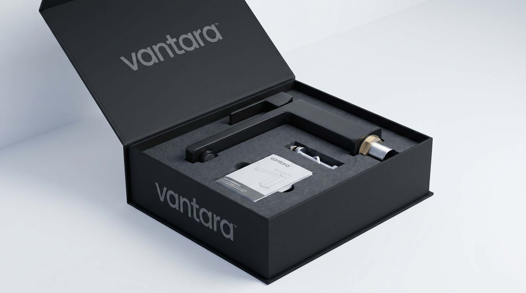 Vantara packaging in matte black